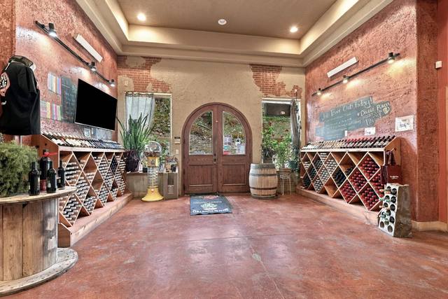 Wine shop with arched doors
